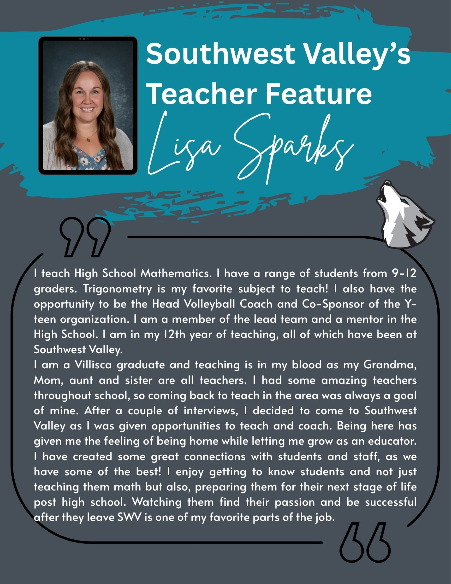 Teacher Feature - Lisa Sparks