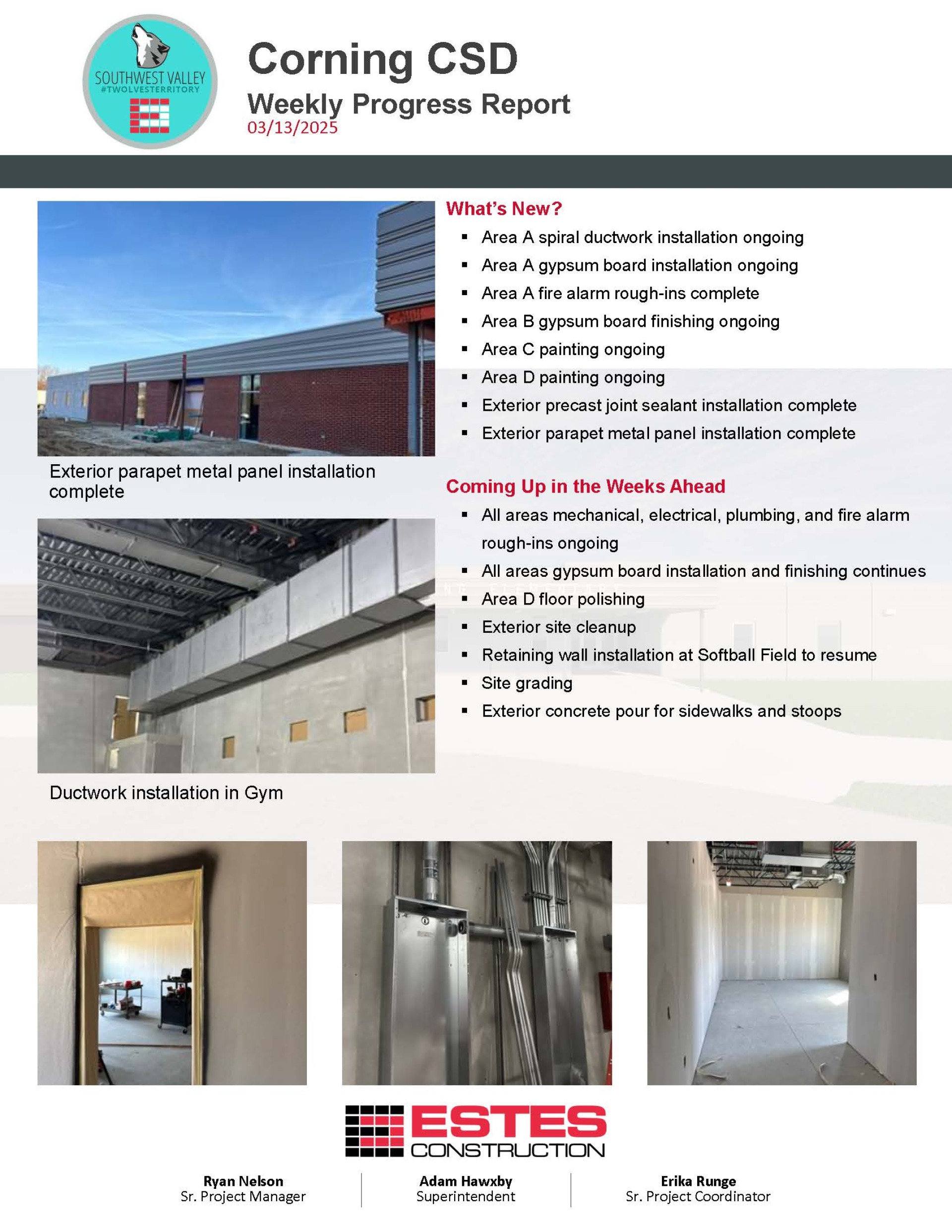 Weekly Progress Report 3-13-25